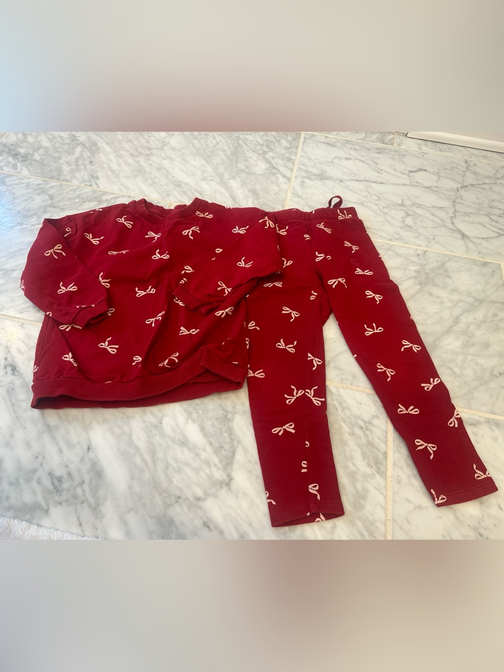 H&M Red Bow Print Set